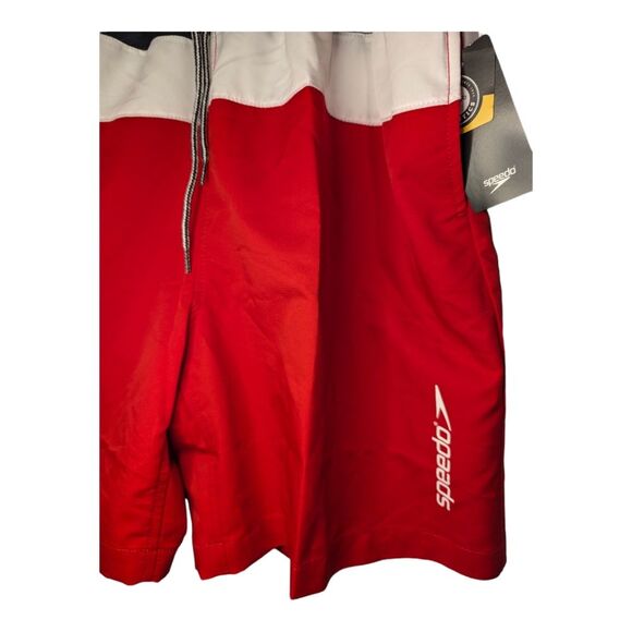Speedo swim trunks.  Comfort stretch.  Red white and blue. UPF 50+. Men's XXL. - Picture 2 of 5